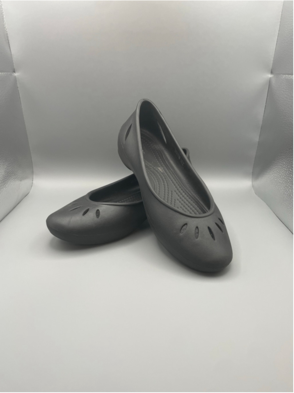 Crocs Kelli Black Slip On Ballet Flats Comfort Shoes Women's Size 7 Black